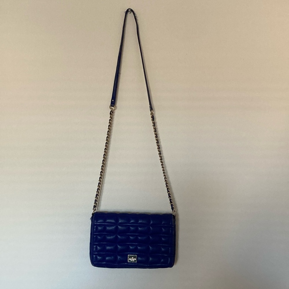 Kate Spade Royal Blue Quilted Chain crossbody